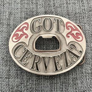 "Got Cerveza?" Belt Buckle Bottle Opener